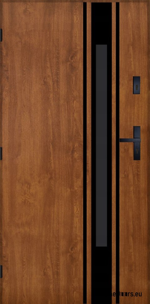 Drzwi Zewnętrzne PANTOR MARS 10 Lewe 100 Złoty Dąb Grube 72mm Ciepłe